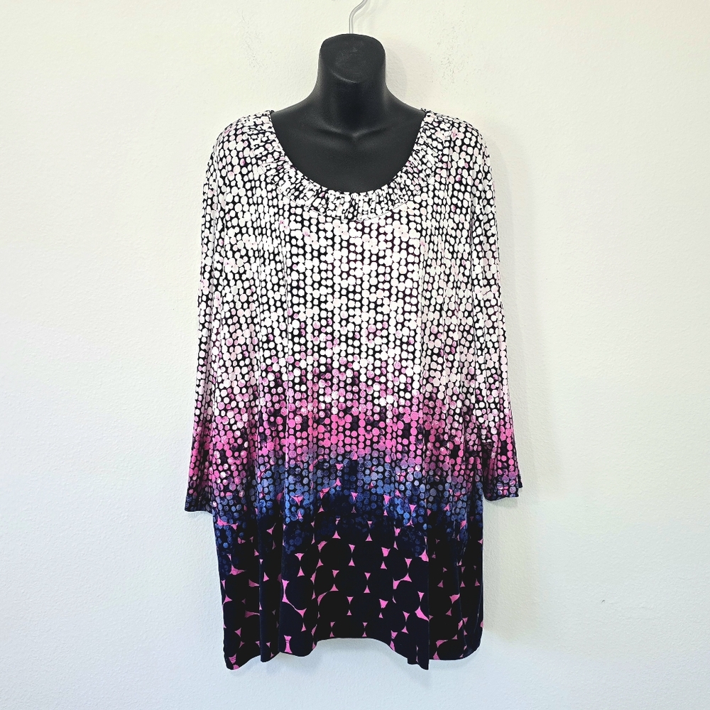 CJ Banks Dot Print Tunic Top
